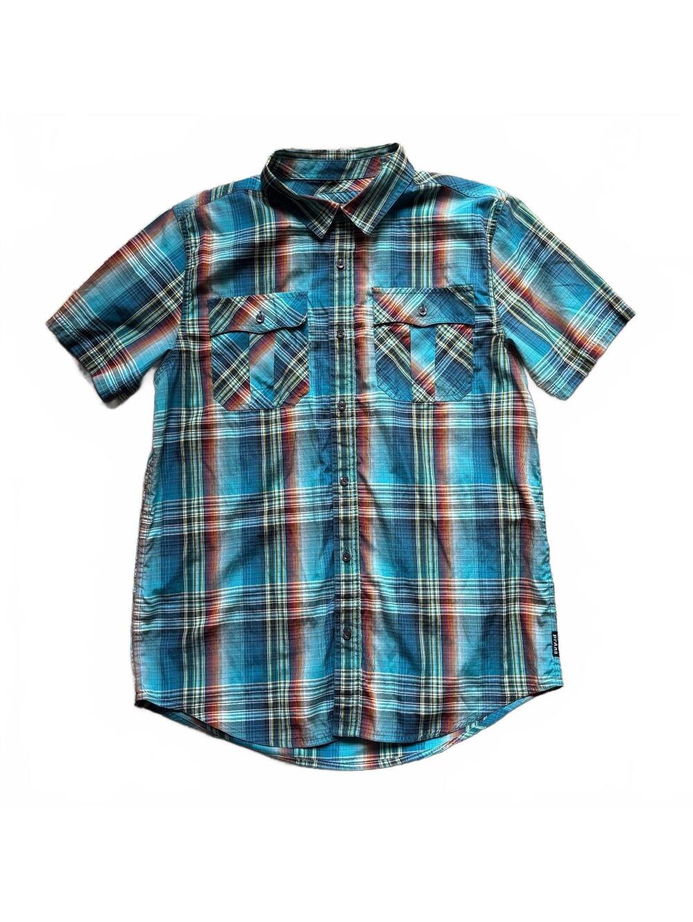prAna Men's Ostend Plaid Short Sleeve Shirt Size L Gorpcore Utility